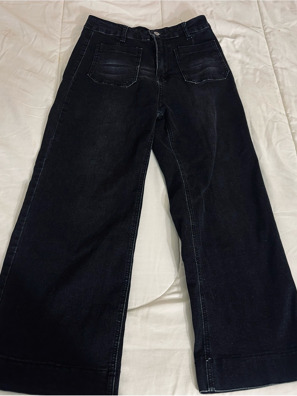 SHEIN Black Wide Leg Flare Jeans